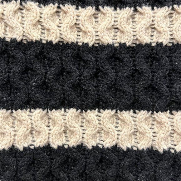 J Crew Women's Wool Striped Crew Sweater, Black Ivory, S - Picture 6 of 8